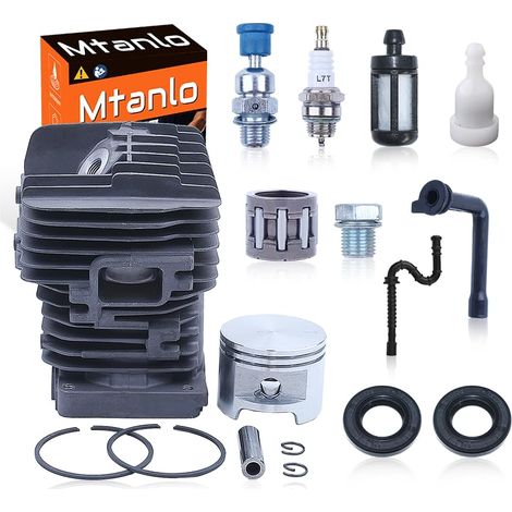 49mm Cylinder Piston Kit For Stihl MS390 MS290 039 029 Fuel Oil Seal Filter Line , Cylinder, Piston, Pin, Ring, Circlip, Fuel Filter, Fuel Line, Oil Line, Needle Bearing (1/5)