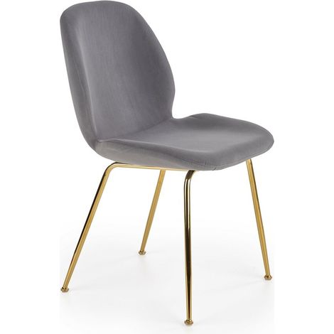 Silla Houston 900, Gris + Dorado, 88x48x58cm, Tapiz, Metálico