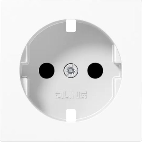 Jung Abdeckung für SCHUKO® Steckdosen, integrierter erhöhter Berührungsschutz, Duroplast, Serie A, alpinweiß A1520 (1/2)