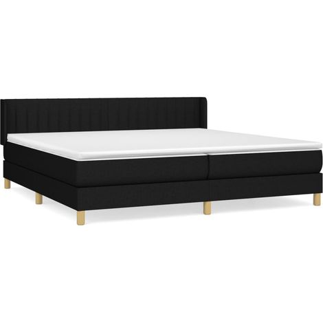 Maison Exclusive - Cama box spring con colchón tela negro 200x200 (1/5)