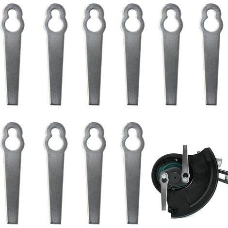 Lames de Rechange pour Coupe-Bordure, RosyFate 10 Pcs Lames Métal Coupe Bordure, Lame Tondeuse à Gazon Universelle, Remplacement des Lames de Strimmer d'Herbe (1/5)
