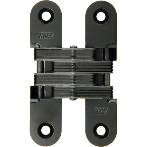 Serrure à encastrer à fixation invisible Charnière avec 4 trous, Zinc, finition E-coated Noir, 4–5/20,3 cm Feuille 2,5 cm de hauteur, largeur de feuille, 1–7/40,6 cm Feuille Épaisseur, 14 x 1–1/5,1 c (1/4)
