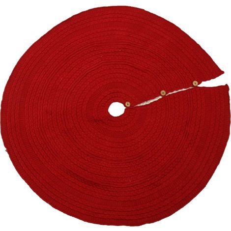Copribase albero di natale in tessuto rosso con bottoni (1/2)