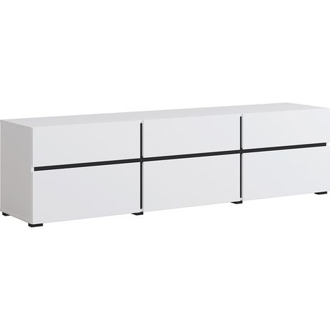 Meuble TV 3 portes 180 cm Lilia Blanc (1/5)