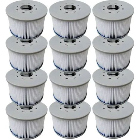 Lot de 12 filtres de rechange pour spas gonflables MSPA, Ø 106 cm.