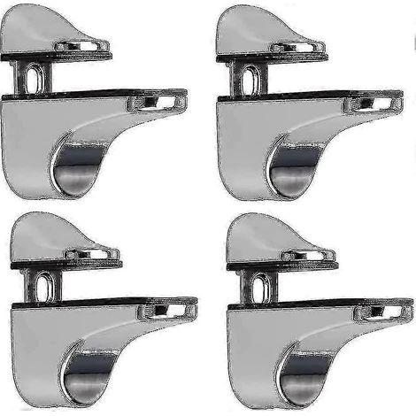 Lot de 4 supports muraux pour étagères en verre avec pinces réglables (1/5)
