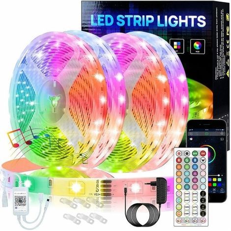 Bandes LED 20M RGB 5050 Kit de bandes LED a changement de couleur avec telecommande 44 touches pour la decoration de la maison de la chambre (1/5)