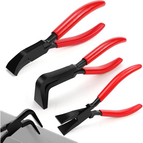 Lot de 3 petites pinces pliantes 0 45 à 90 ° - Mini pinces à tôle - Pince à chanfreiner - Pince à tôle large 22 mm - Outil couvreur pour plier et lisser les tôles (1/5)