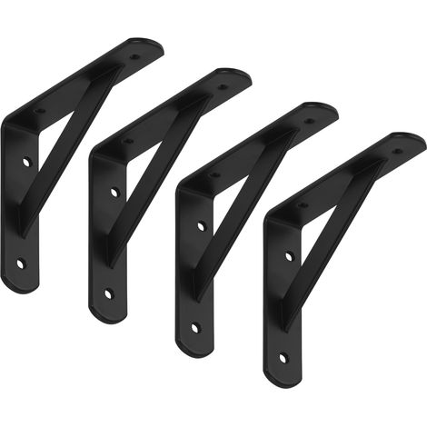 SOTECH Schwerlast-Konsole BLACKLINE I schwarz Tragkraft bis zu 200 kg / Paar 15 x 12,5 x 3 x 0,4 cm, 4 Stück