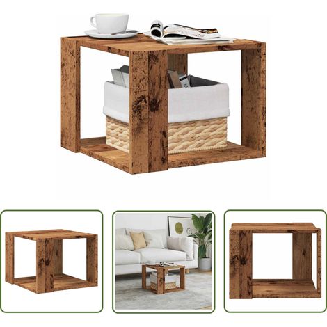 vidaXL Couchtisch Altholz-Optik 40x40x30 cm Holzwerkstoff (1/5)