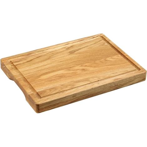 Planche à découper en bois de chêne Certifié FSC Extra solide 3,5 cm Avec poignée creuse et huile BIOFA 38,5 × 27,5 cm (1/5)
