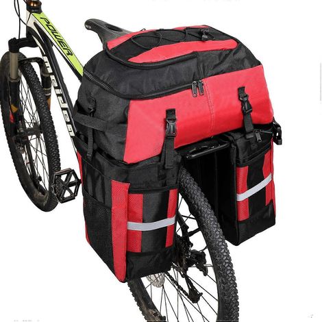 Sacoche arrière de vélo 3 en 1 étanche avec housse de pluie-AquaForge (1/5)