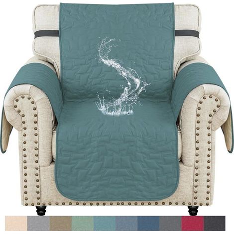1 Housse de canapé d'angle,Protection antidérapante,Polyester imperméable,Siège 60 cm,Bleu clair
