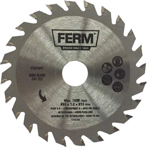 FERM Lame de scie circulaire de précision - 24T (TCT) (1/2)
