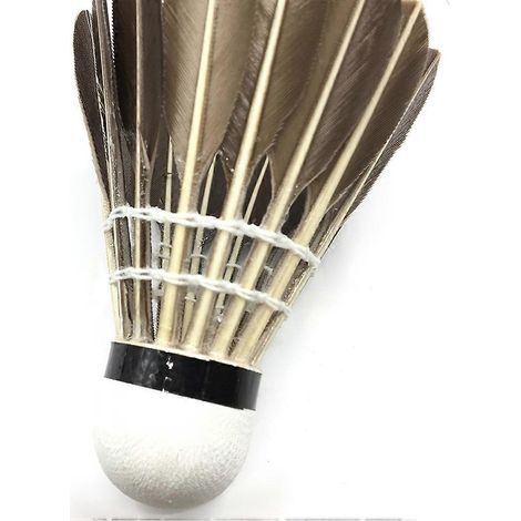 Lot de 12 volants de badminton en plumes de haute qualité, offrant une excellente stabilité et durabilité, pour une utilisation en intérieur et en extérieur, et un entraînement de haut niveau (noir). (1/5)