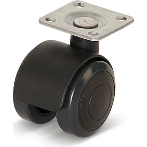 Roulette de meuble - MESO - Premium - PU - 40 mm - Platine 36,5 x 36,5 mm