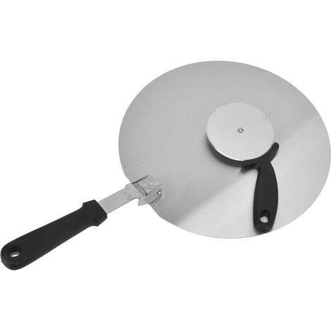 Pelle à Pizza en Acier Inoxydable avec Cutter et Spatula, Manche Pliable pour Cuisine et Restaurant