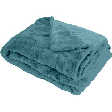 SACASA - Couette Plaid bleue MINNOR 100% Polyester - 130x170 cm