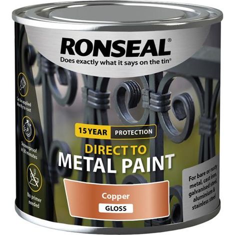 Ronseal 15-Year Durable Copper Gloss Direct-to-Metal Paint - 250ml