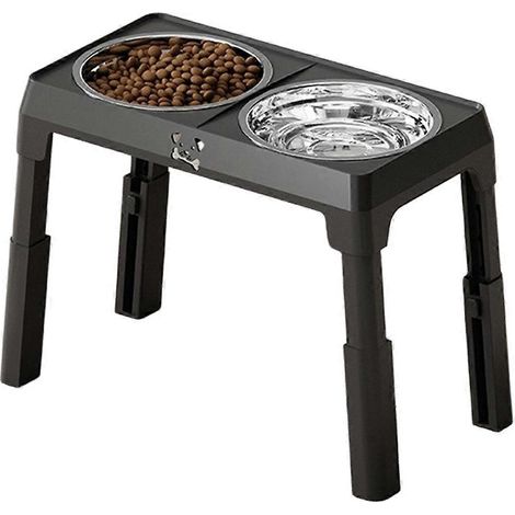 Edelstahl-Hundenäpfe mit verstellbarer Höhe, erhöhter Futterautomat mit Ständer, für große Hunde, faltbar, Doppelnäpfe für Futter und Wasser. (1/5)