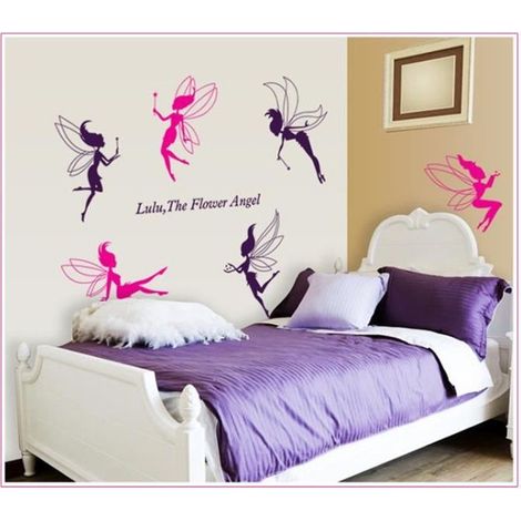 Stickers Muraux Amovibles Fées Des Fleurs Anges - Décoration Chambre D\'Enfant (1/4)