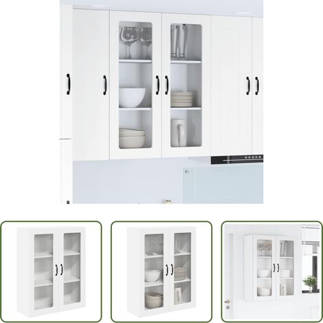 Küchenwandschrank -  Küchenschrank Kalmar Weiß 80 x 31 x 100 cm Holzwerkstoff (1/5)