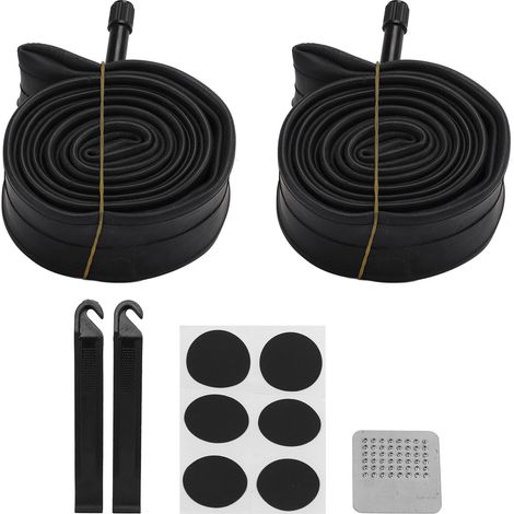 Kit de Réparation Pneu Vélo avec Chambres à Air Butyle, Rustines Rondes et Démonte-Pneus 22x1.75/2.125 (1/5)