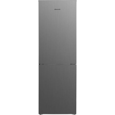 Brandt – Réfrigérateur combiné 221L BFC8562NX – No-Frost – Congélateur 106L – Commande électronique – Clayettes en verre – Finition inox (1/3)