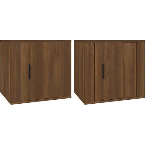Maison Exclusive - Mesitas de noche 2 unidades color roble marrón (1/5)