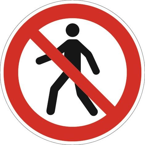Verbotszeichen ASR A1.3/DIN EN ISO 7010 Fußgänger verboten Folie (1/2)