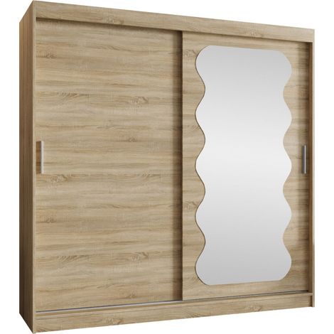 Armoire Hartford 578, Sonoma chêne, 200x200x62cm, Portes d'armoire: Coulissantes, Nombre d'étagères: 5