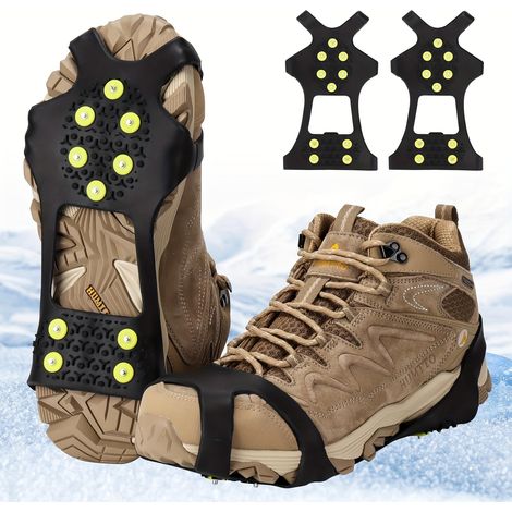 1 paire de griffes à glace antidérapantes en caoutchouc pour l'hiver, crampons de traction unisexes à 10 griffes pour la neige et la glace, installation facile, sécurité extérieure G (1/5)