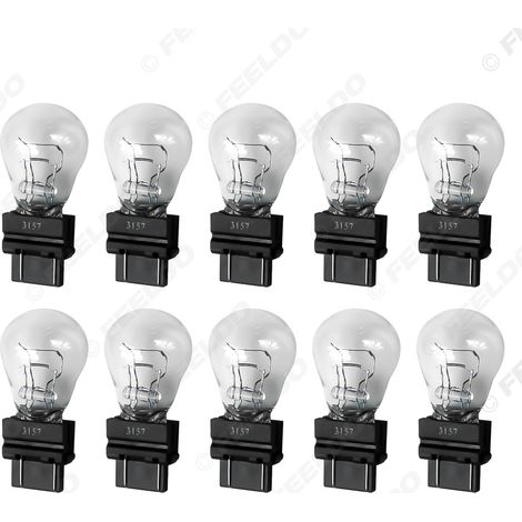 Ampoules halogènes pour voiture, lumière blanche chaude, 12V 3157, 21W, pour phares, feux arrière et feux de freinage de voiture.