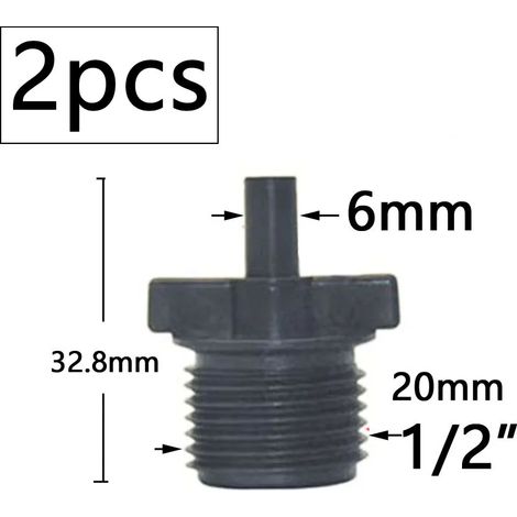 Adaptateur de raccord fileté (1I2 x 6 mm) pour tuyau d'arrosage 4/7 mm, raccord cannelé pour tube 1/4", système d'irrigation agricole, coupleur de robinet (1/5)