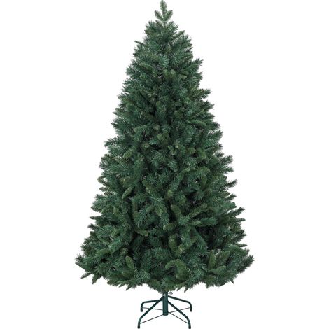 Sapin de Noël Artificiel 180 cm Arbre de Noël avec support en acier pliable, 1061 branches, décoration de Noël, vert (1/5)