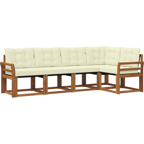 vidaXL Outdoor Sofa Set 5 pcs Natural and Cream (1/5)