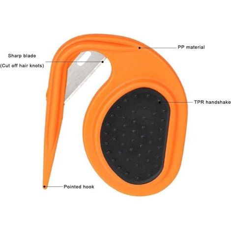 Peigne pour chien - MARQUE - Peigne d'épilation - Acier inoxydable - Ergonomique - Orange (1/4)