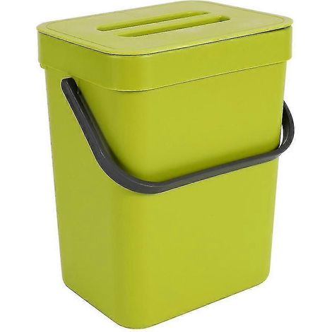 Abfalleimer mit Deckel für unter die Spüle, grüner Plastikeimer, Hängeabfalleimer für Badezimmer/o