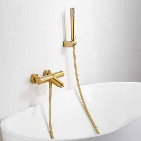 Imex - Grifo Ducha y Bañera Termostatico Oro Serie Monza