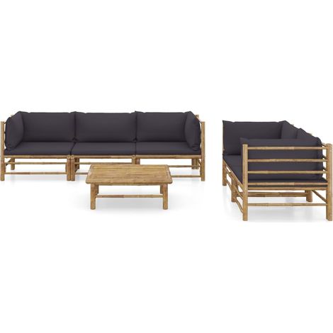 Maison Exclusive - 6-tlg. Garten-Lounge-Set mit Dunkelgrauen Kiss