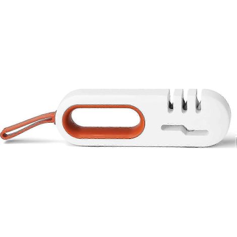 Cet affûteur de couteaux manuel 4 en 1 pour la cuisine comprend un affûteur de ciseaux à plusieurs étapes, un kit d'affûtage rapide et un outil diamant pour un affûtage efficace des couteaux. (1/5)