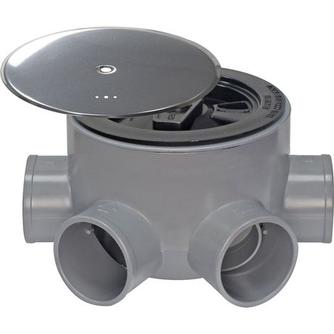 Vaso sifonico in PVC T 85 BA 110 50-40 Altezza 75 mm. Con coperchio di ventilazione