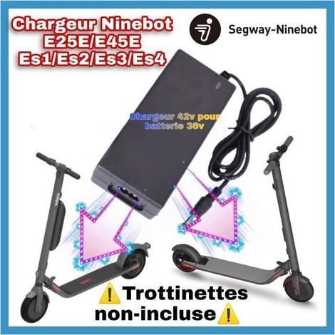 Chargeur Ninebot E25E /E45E /Es1/Es2 Trottinette électrique 42V2A pour batterie 36v Compatible Ninebot F30/F40 max G30 Xiaomi & (1/3)