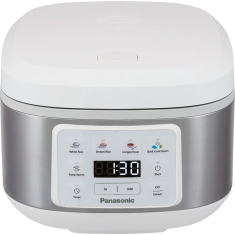 Panasonic SR-DA152WXE Cuiseur de riz et cuiseur vapeur automatique, 1,5 L (8 tasses), 4 programmes de cuisson, cuiseur antiadhésif sans PFAS, fonction de préservation de la chaleur et minuterie, coule (1/4)