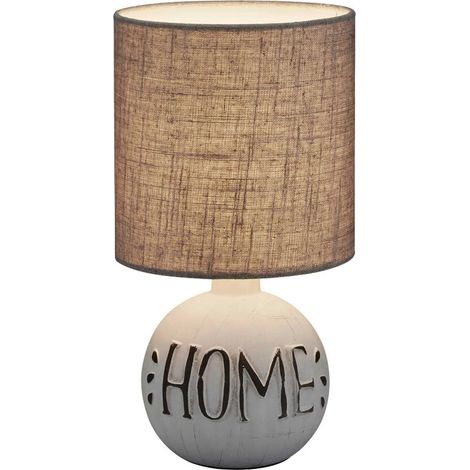 Lampe de table esna attacco e14 en cÉramique blanche avec cappuccino paralume r50651025 (1/4)