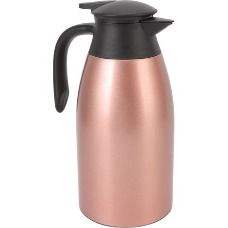 Isolierte Teekanne aus Edelstahl 304, auslaufsicherer Deckel, 2 Liter Fassungsvermögen, Tragegriff, leicht zu reinigen, isolierter Kaffeespender, roségoldene Farbe (1/5)
