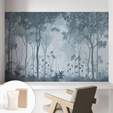 Papier peint intissé avec imprimé pour intérieur moderne application facile a motif - Colle incluse gratuite Mystique de la forêt 104x70 cm (1/5)