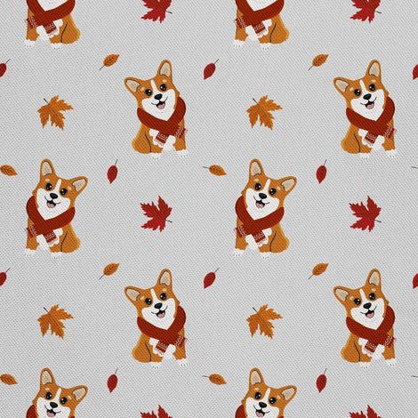 Tela Oxford decorativa para exteriores: estampado de perro Corgi en una bufanda. (1/5)