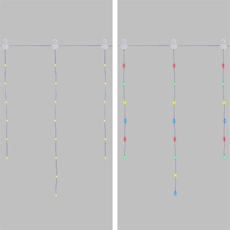 CASCATA LUMINOSA ICE LIGHT 500XH80CM 120 LED DUAL COLOR BIANCO CALDO/MULTI