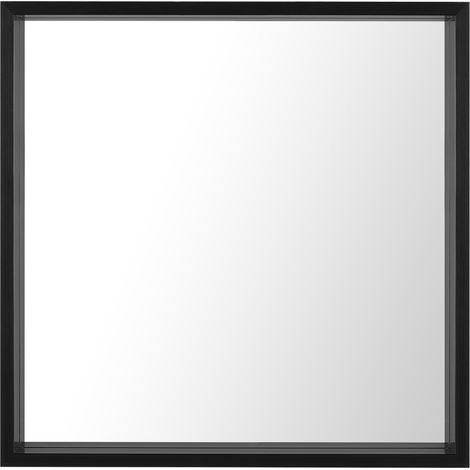 Espejo de pared con marco sintético negro cuadrado 50 x 50 cm estilo minimalista Brignoles (1/5)